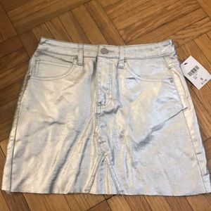 Forever 21 Silver Jean Skirt